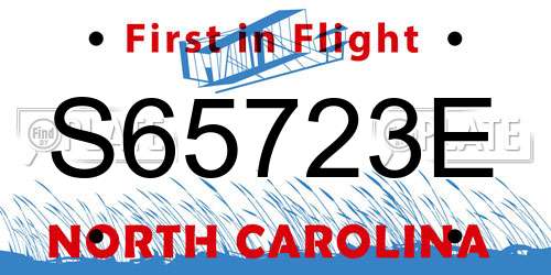 S65723E North Carolina License Plate
