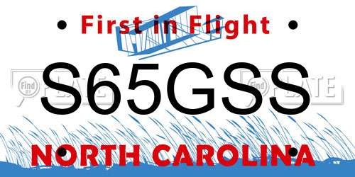 S65GSS North Carolina License Plate