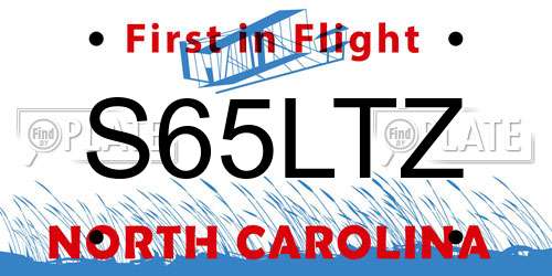S65LTZ North Carolina License Plate