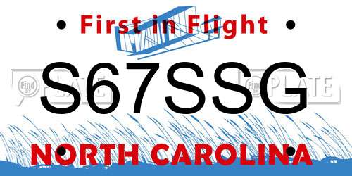 S67SSG North Carolina License Plate