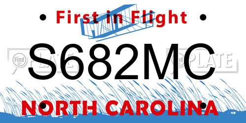 S682MC North Carolina License Plate