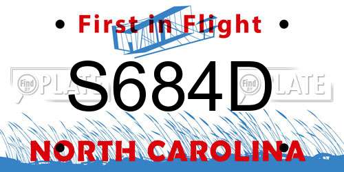 S684D North Carolina License Plate