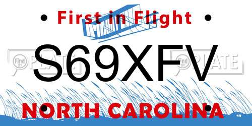 S69XFV North Carolina License Plate