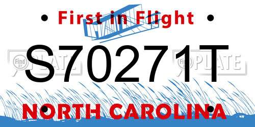 S70271T North Carolina License Plate