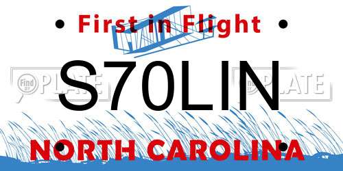 S70LIN North Carolina License Plate