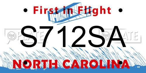 S712SA North Carolina License Plate