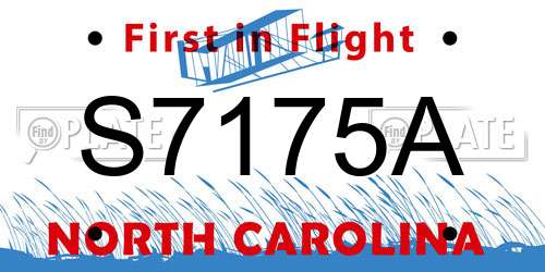 S7175A North Carolina License Plate