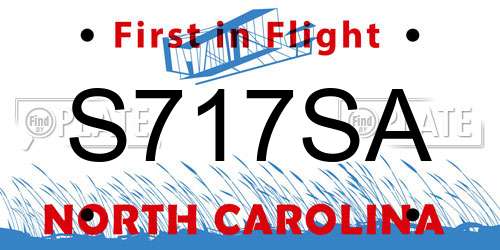 S717SA North Carolina License Plate