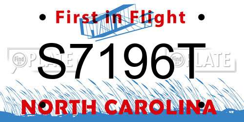 S7196T North Carolina License Plate