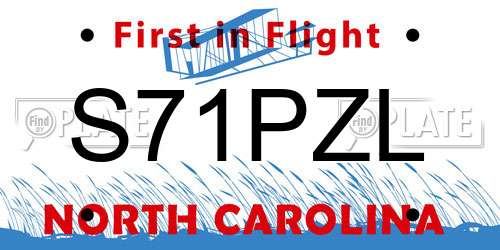 S71PZL North Carolina License Plate
