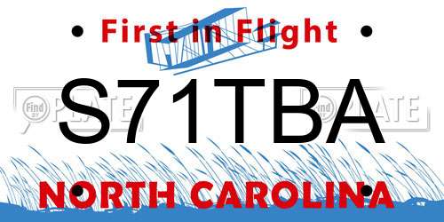 S71TBA North Carolina License Plate