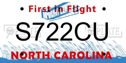 S722CU North Carolina License Plate