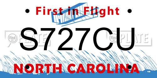S727CU North Carolina License Plate