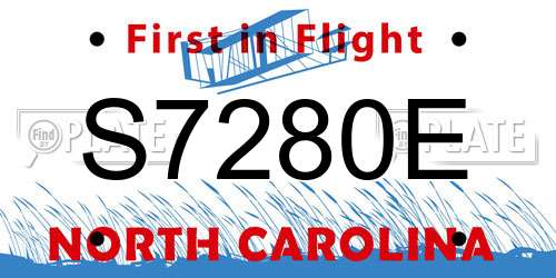 S7280E North Carolina License Plate