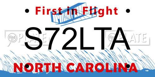 S72LTA North Carolina License Plate