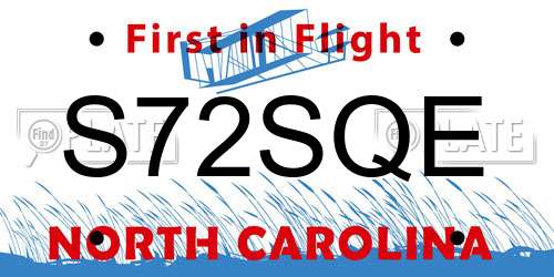 S72SQE North Carolina License Plate