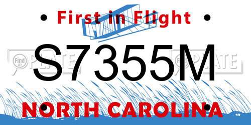 S7355M North Carolina License Plate