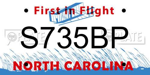 S735BP North Carolina License Plate