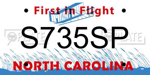 S735SP North Carolina License Plate