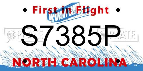S7385P North Carolina License Plate