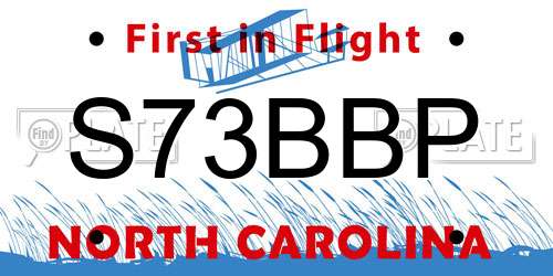 S73BBP North Carolina License Plate