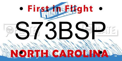 S73BSP North Carolina License Plate
