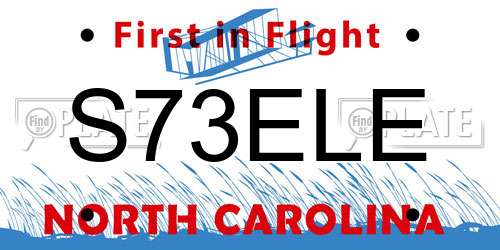 S73ELE North Carolina License Plate