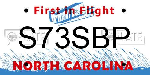 S73SBP North Carolina License Plate