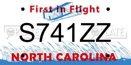 S741ZZ North Carolina License Plate