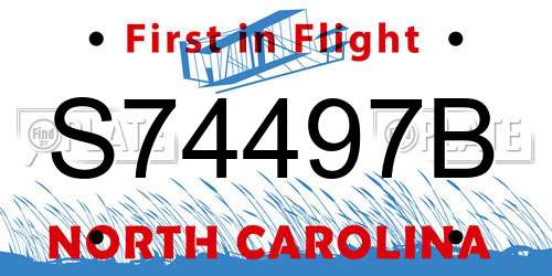 S74497B North Carolina License Plate