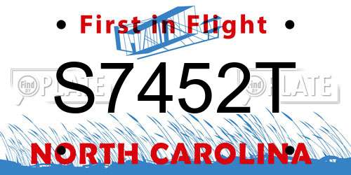 S7452T North Carolina License Plate