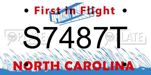 S7487T North Carolina License Plate