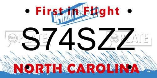 S74SZZ North Carolina License Plate