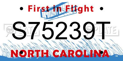 S75239T North Carolina License Plate