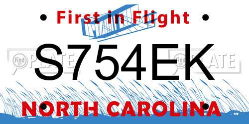 S754EK North Carolina License Plate