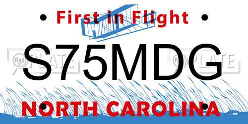 S75MDG North Carolina License Plate
