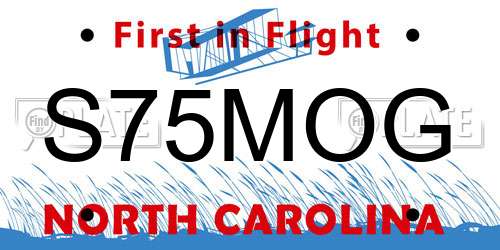 S75MOG North Carolina License Plate