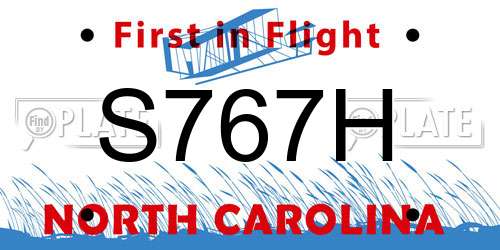 S767H North Carolina License Plate