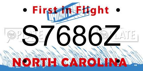 S7686Z North Carolina License Plate