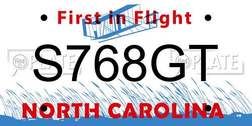 S768GT North Carolina License Plate