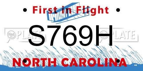 S769H North Carolina License Plate