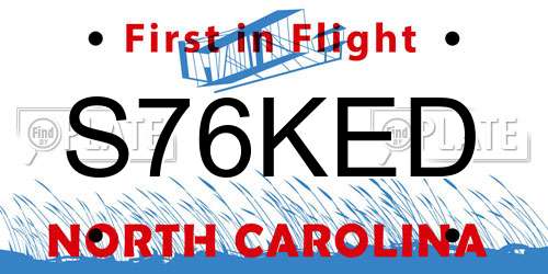 S76KED North Carolina License Plate