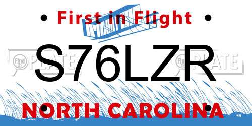 S76LZR North Carolina License Plate