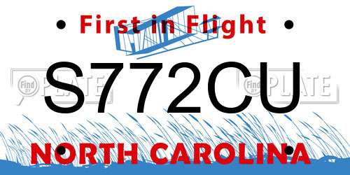 S772CU North Carolina License Plate