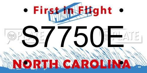 S7750E North Carolina License Plate