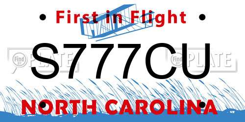 S777CU North Carolina License Plate