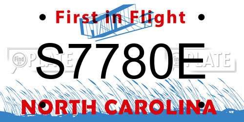 S7780E North Carolina License Plate
