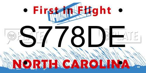S778DE North Carolina License Plate