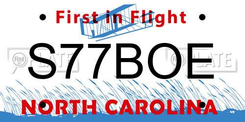 S77BOE North Carolina License Plate