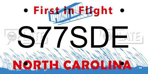 S77SDE North Carolina License Plate